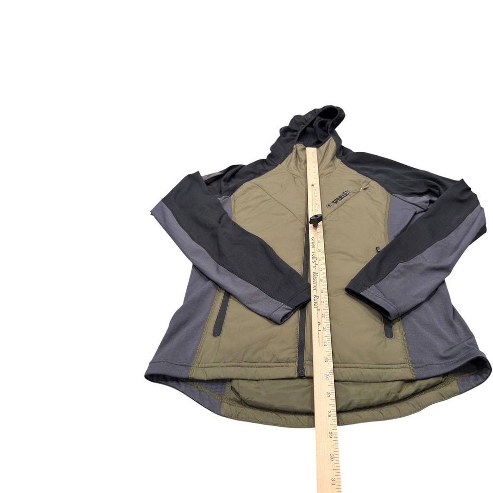 Craft Spartan Race Jacket Mens Medium Olive Grey Hybrid Insulated Hooded Full - Picture 4 of 11